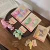 New children's sweet candy bye-bye clip, handcrafted fabric side broken bangs clip, baby pair elastic hair band details Picture